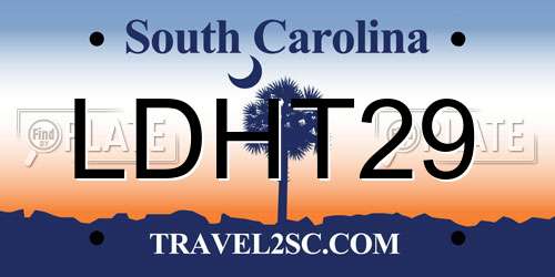 LDHT29 South Carolina License Plate