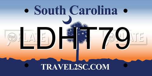 LDHT79 South Carolina License Plate