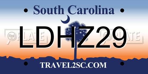 LDHZ29 South Carolina License Plate