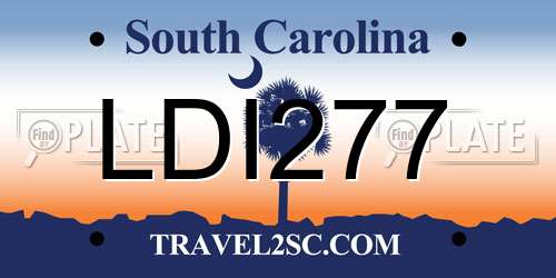 LDI277 South Carolina License Plate