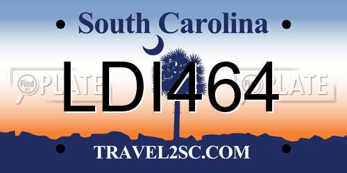 LDI464 South Carolina License Plate
