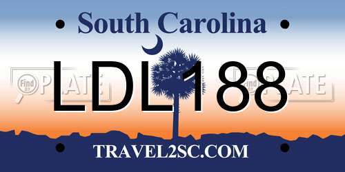 LDL188 South Carolina License Plate