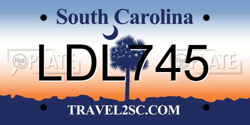 LDL745 South Carolina License Plate