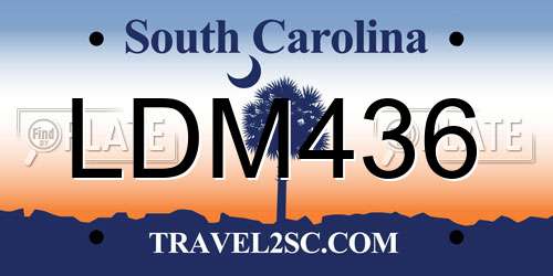 LDM436 South Carolina License Plate