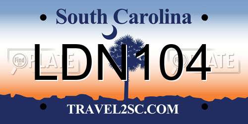 LDN104 South Carolina License Plate