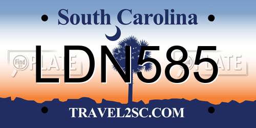 LDN585 South Carolina License Plate