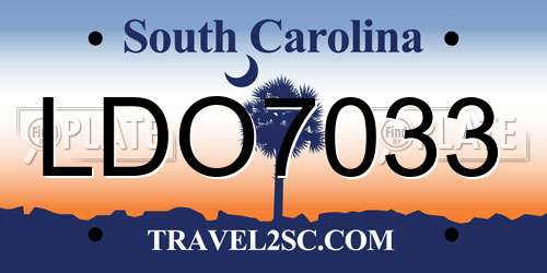 LDO7033 South Carolina License Plate