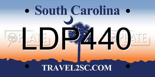 LDP440 South Carolina License Plate