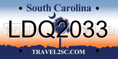LDQ2033 South Carolina License Plate
