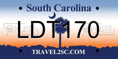LDT170 South Carolina License Plate