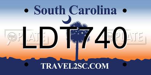 LDT740 South Carolina License Plate