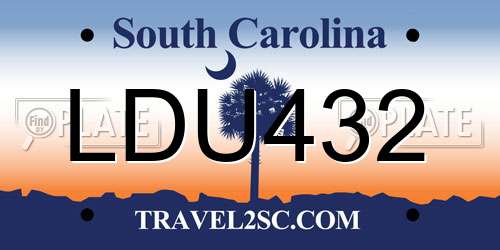 LDU432 South Carolina License Plate
