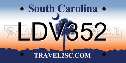 LDV352 South Carolina License Plate