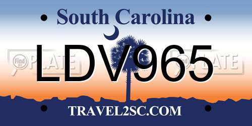 LDV965 South Carolina License Plate