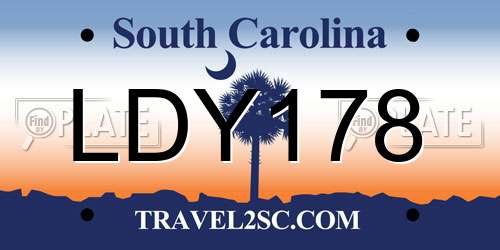 LDY178 South Carolina License Plate