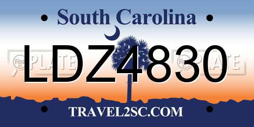 LDZ4830 South Carolina License Plate