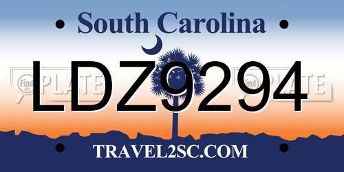 LDZ9294 South Carolina License Plate