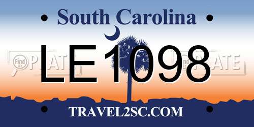 LE1098 South Carolina License Plate