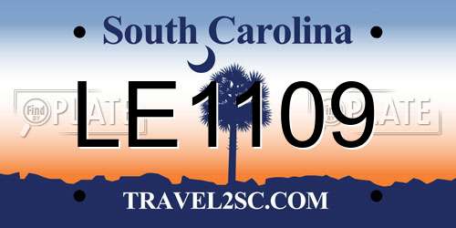 LE1109 South Carolina License Plate