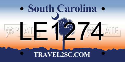 LE1274 South Carolina License Plate