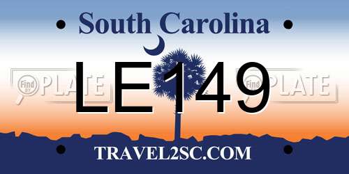 LE149 South Carolina License Plate