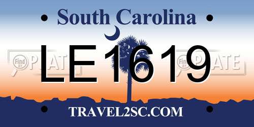 LE1619 South Carolina License Plate
