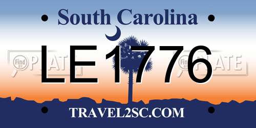 LE1776 South Carolina License Plate