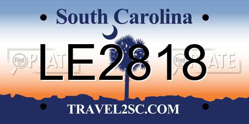 LE2818 South Carolina License Plate