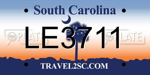 LE3711 South Carolina License Plate