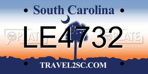 LE4732 South Carolina License Plate
