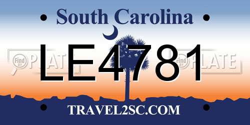LE4781 South Carolina License Plate