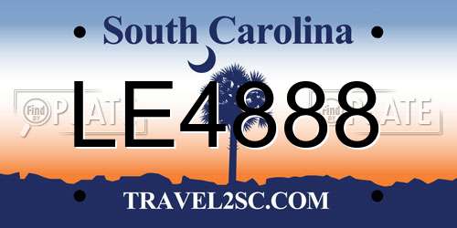 LE4888 South Carolina License Plate