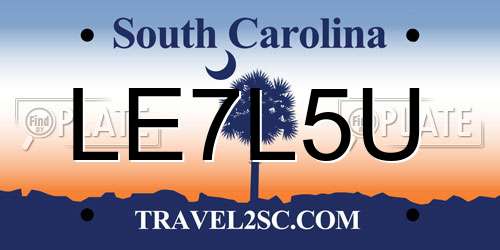 LE7L5U South Carolina License Plate