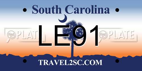 LE91 South Carolina License Plate