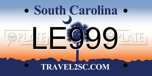 LE999 South Carolina License Plate