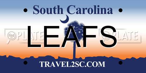 LEAFS South Carolina License Plate