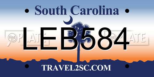 LEB584 South Carolina License Plate
