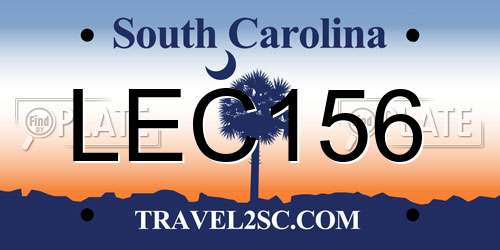 LEC156 South Carolina License Plate