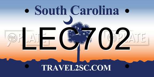 LEC702 South Carolina License Plate