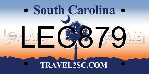LEC879 South Carolina License Plate