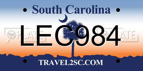 LEC984 South Carolina License Plate