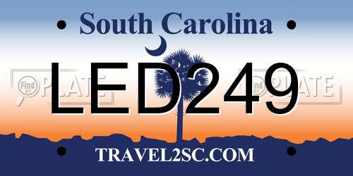 LED249 South Carolina License Plate