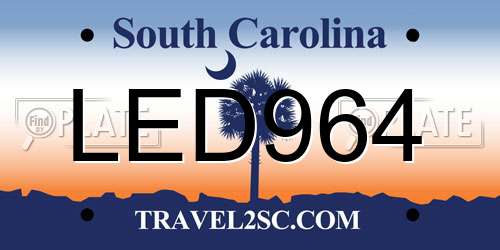 LED964 South Carolina License Plate