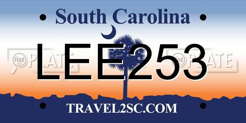LEE253 South Carolina License Plate