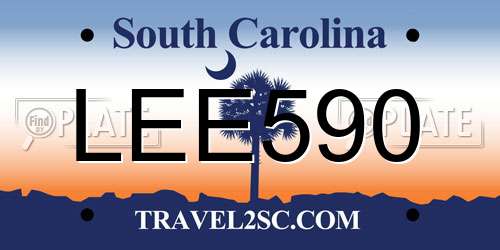 LEE590 South Carolina License Plate