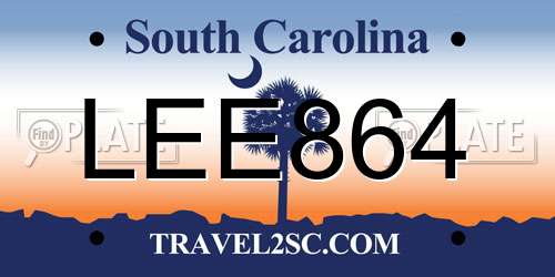 LEE864 South Carolina License Plate