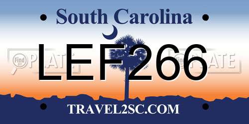 LEF266 South Carolina License Plate