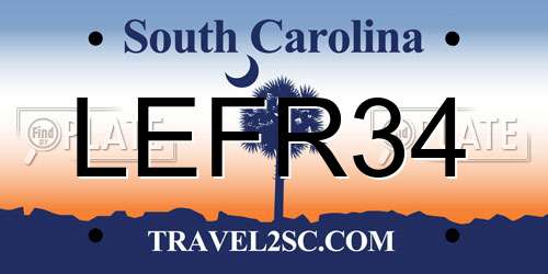 LEFR34 South Carolina License Plate