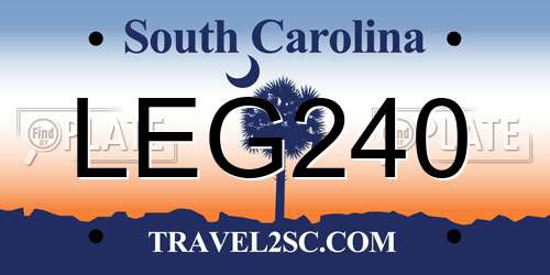 LEG240 South Carolina License Plate