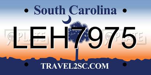 LEH7975 South Carolina License Plate
